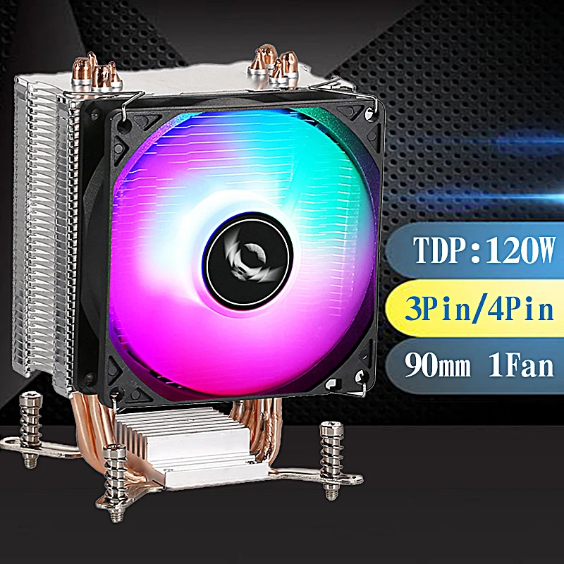 

QIUzAim Computer CPU Processor 4 Heat Pipe Cooler Fan Installing LGA2011 x79 x99 E5 E3 2066 2099 PWM Efficient Heat Dissipation