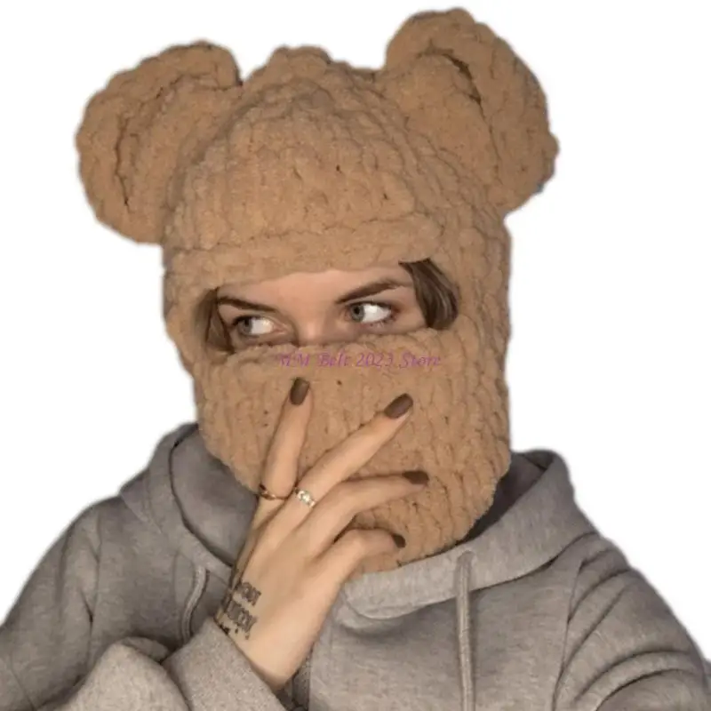 49me halloween balaclava urso orelha chapéu cachecol urso orelha balaclava masquerade festa halloween chapéu engraçado com