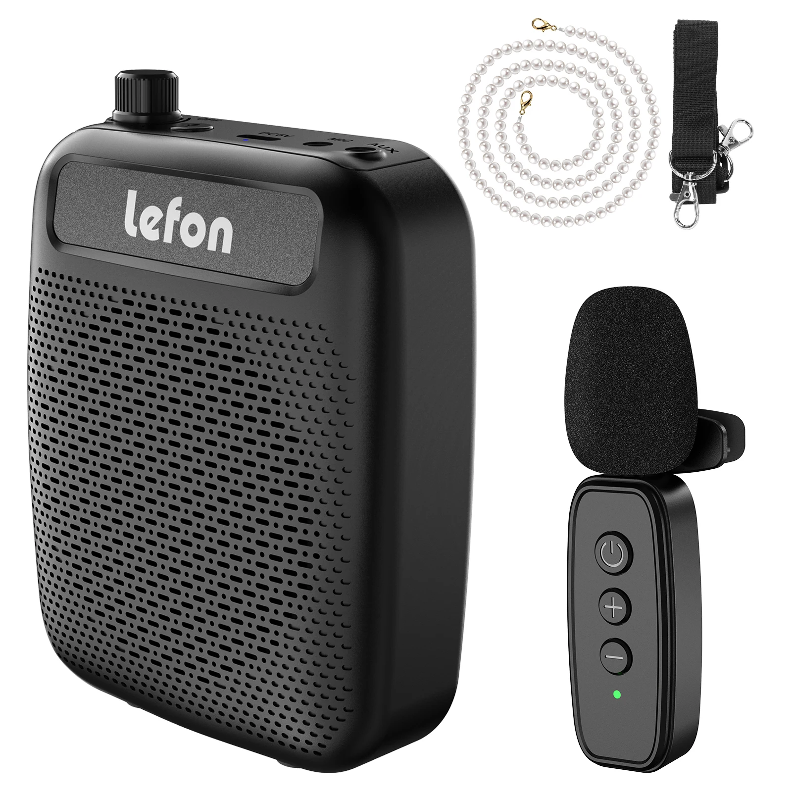Portable Wireless Voice Amplifier with Lavalier Microphone Rechargeable Clip On Megaphone Speaker for Teacher Tour Guide Outdoor