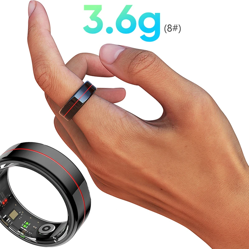 R04 Smart Ring Health ring finger fitness tracker Frequenza cardiaca ossigeno nel sangue App QRing 5ATM impermeabile Health Manager Monitor del sonno