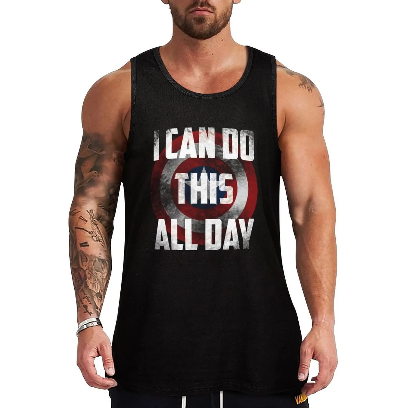 I can do this all day. shield Tank Top vests for men muscular man Bodybuilding clothing man