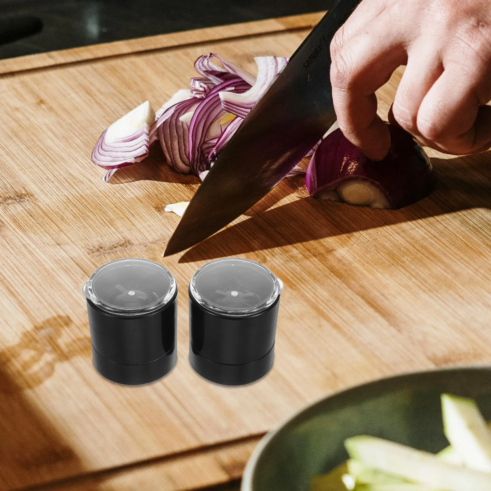 2Pcs Stainless Steel Grinder Cap for Salt Pepper Shakers Manual Adjustable Coarse Fine Grinding Top Lid for Glass Spice Bottles view 2