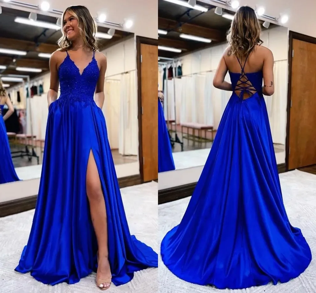 

Sexy A-line ball dress long for women Sexy Italian halter high side split pleat party dress Formal celebrity evening dress