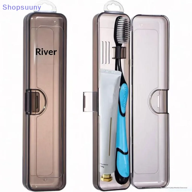[SU]Toothbrush Box Transparent Organizer Case Travel Portable Toothbrush Holder Plastic Toothpaste Box Storage Container[SU]