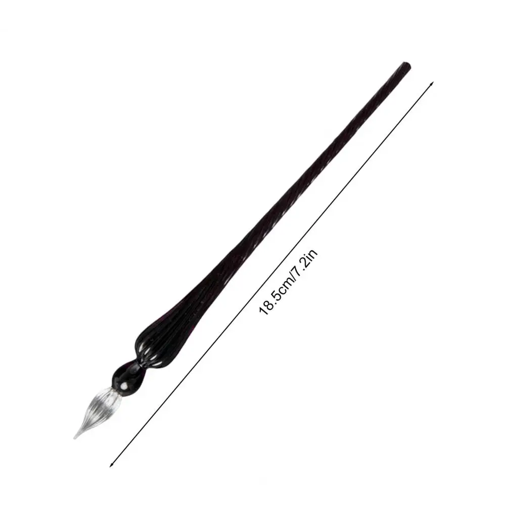 

18.5cm Glass Pen Calligraphy Comics Painting Beautiful Color Effects Dip Pen Smooth Lines Threaded Design Ink Dipping Office Pen