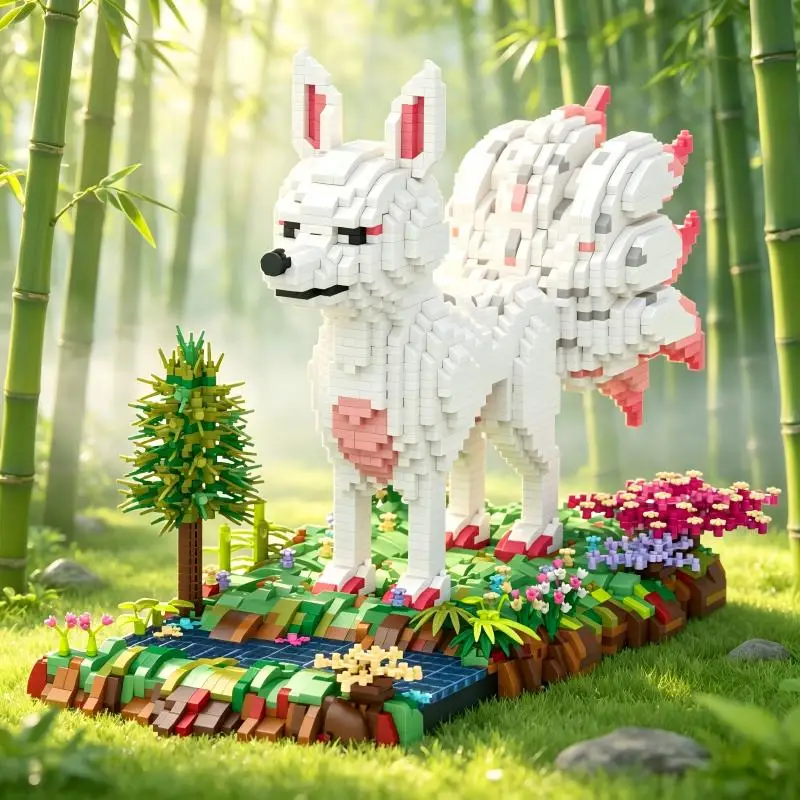 Mystical Animal Micro Brick Ornament, Cute Tabletop Decor, Ideal Holiday Gift for Boys Girls Collectors.