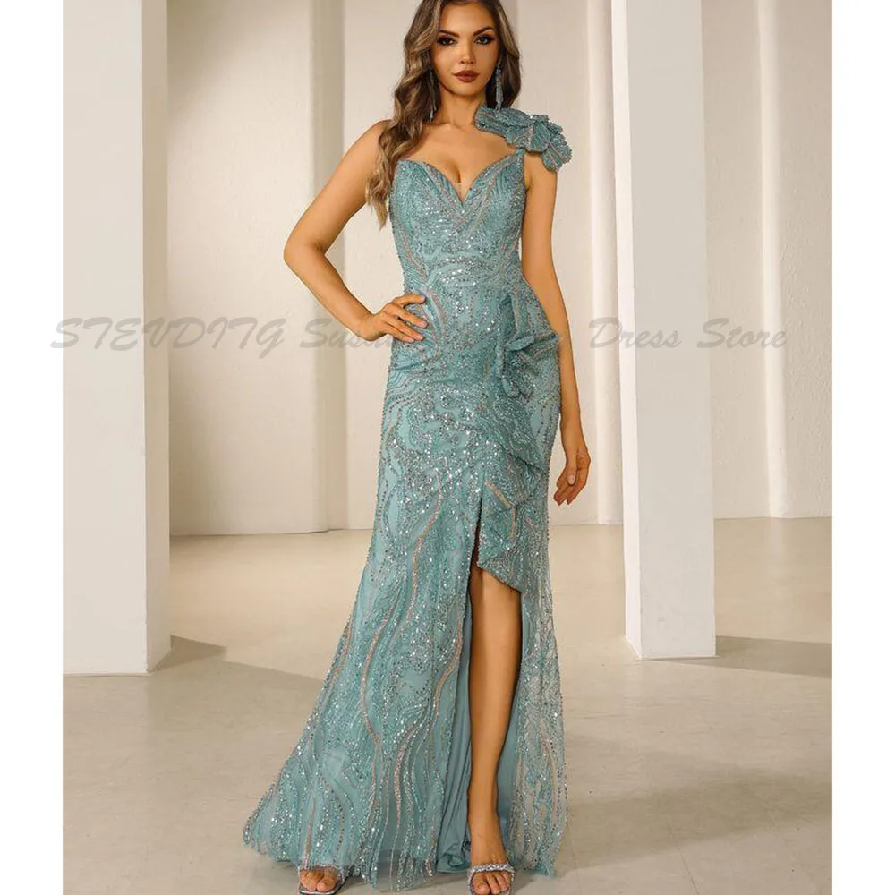 

Classic Evening Dresses Women Strapless Sleeveless Backless Mermaid High Quality Floor Length Alliques Celebrity Female Gowns