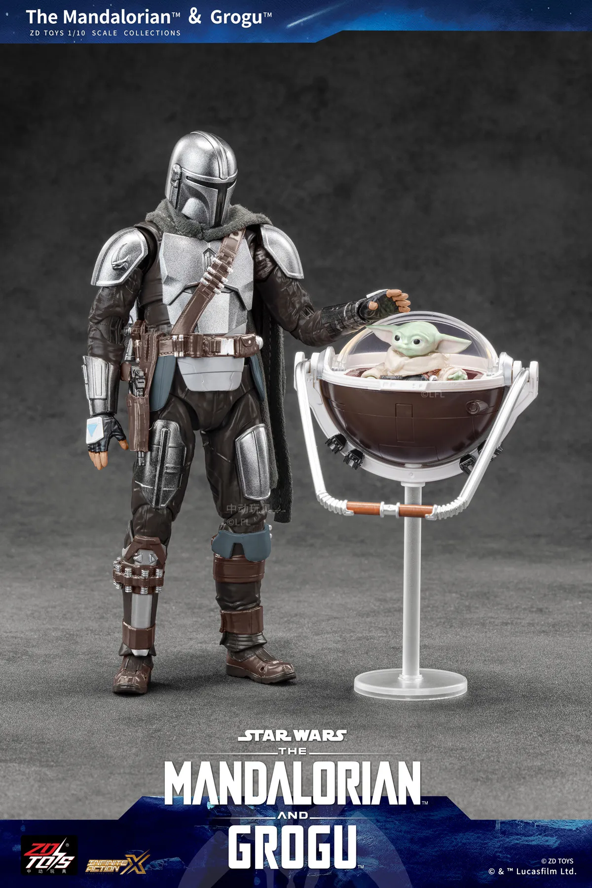 Star Wars Mandalorian and Grogu ZDTDS Din Djarin Darth Vader Storm Trooper Luke Skywalker Action Figure Joint Movable Toy Model view 5