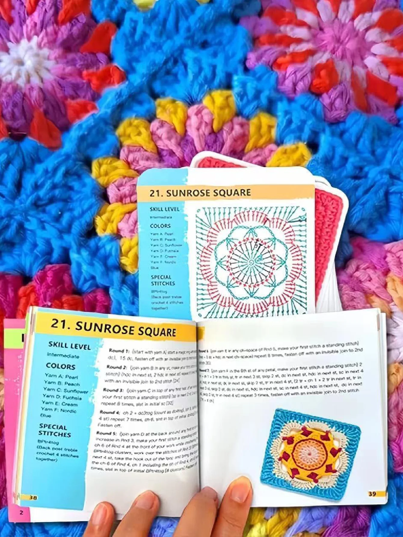 The Granny Square Card Deck - Crochet Patterns Card Deck 50 Mix & Match Designs for Fabulous Crochet Blocks