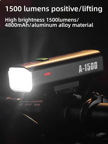 Imagen 2 del producto TOSUOD luz de bicicleta 1000/1200/1500 lúmenes faro de bicicleta banco de energía linterna manillar carga USB MTB carretera resaltado