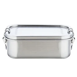 304 Stainless Steel Lunch Box with Removable Dividers 850ML Stainless Steel Lunch Box for Outdoor Camping Hiking