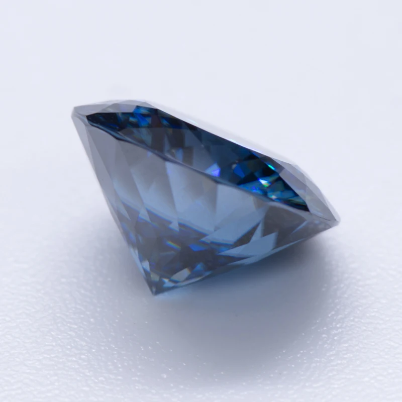 Moissanite Stone Round Shape 100 Faces Cut Primary Colours Royal Blue  Gemstones Jewelry Making Materials with GRA Certificate