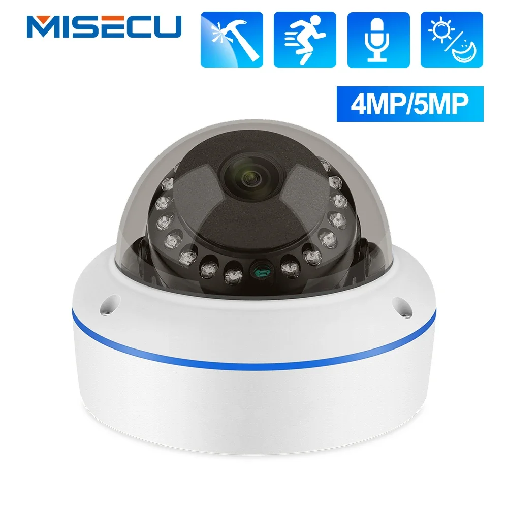 

MISECU 4MP 5MP POE IP Camera Indoor Dome Camera Vandalproof Audio Record Home Security Camera CCTV Vedio Surveillance Camera