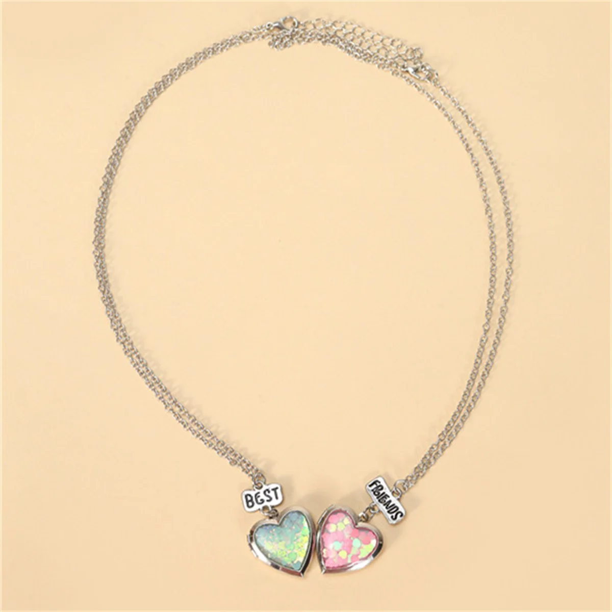 2 قطعة قلادة صندوق الحب موضة لطيف DIY بها بنفسك الإبداعية قلادة BFF أفضل أصدقاء مجوهرات اكسسوارات حفلة العصرية زوجين هدية بالجملة