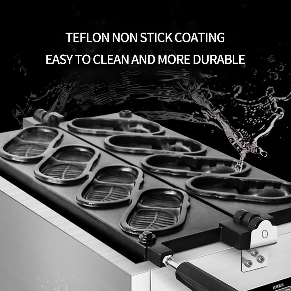 4/6PCS Crocs Shape Waffle Maker XEOLEO 3000W Touch Screen Non-Stick Shoes Waffle Baking Machine