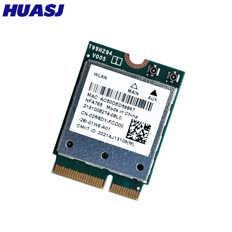 QCNFA765 M2 키 E Wi-Fi 6 BT 5.2 M. 모듈 NGFF Wifi NFA765A 802.11ac/Ax 2.4G/5G/6G 2400Mbps NFA765 WiFi6