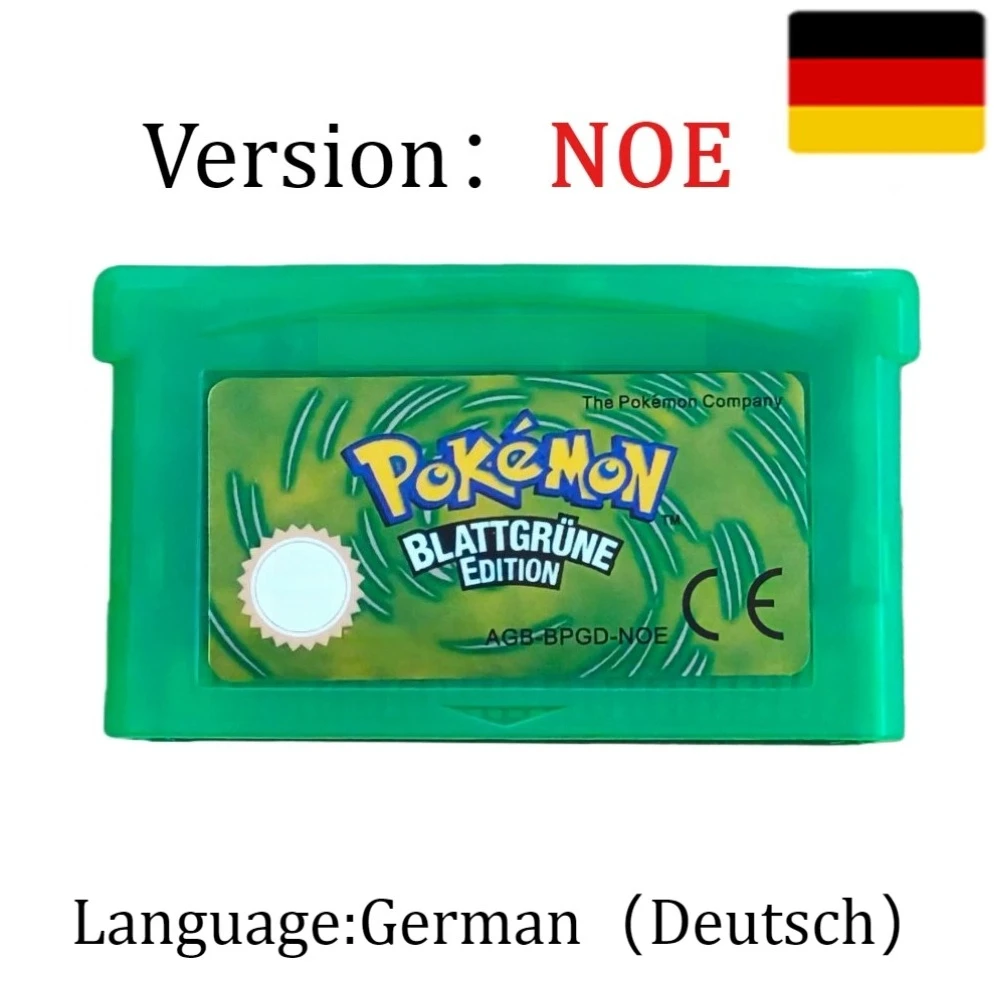 NOE Deutsch für GBA NDSL NDS GBM SP Pokemon-Serie GBA 32-Bit-Videospielkassette Konsolenkarte Hochwertige Klassische Anime-Spiele