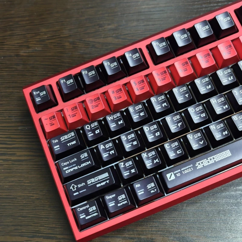Parameterization Metallic Paint Texture Keycap Custom Cherry Profile Key Cap Cute Black Red Cartoon Anime Point Key Caps for MX