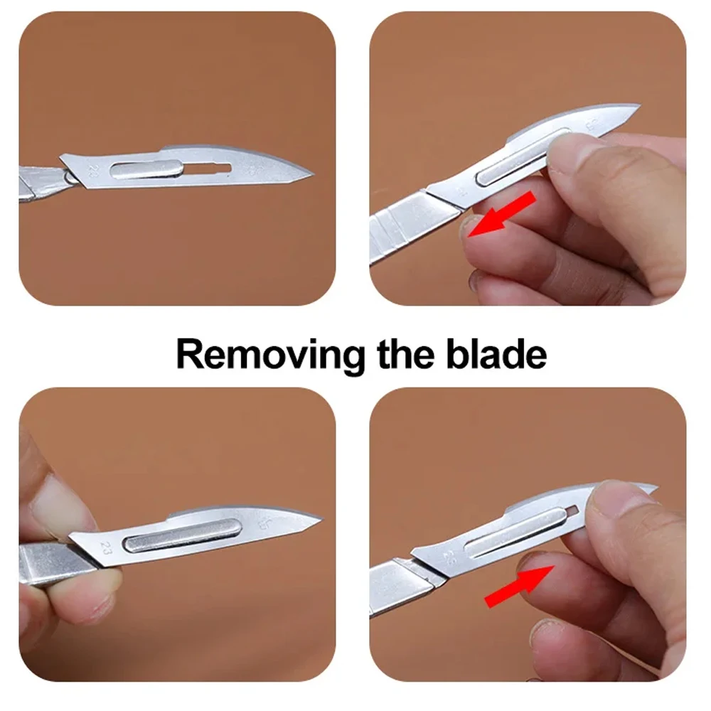 Industrial Carbon Steel Scalpel Blades Handle Scalpel for Biology Anatomy Practicing DIY Cutting Tool PCB Repair Sculpting view 4