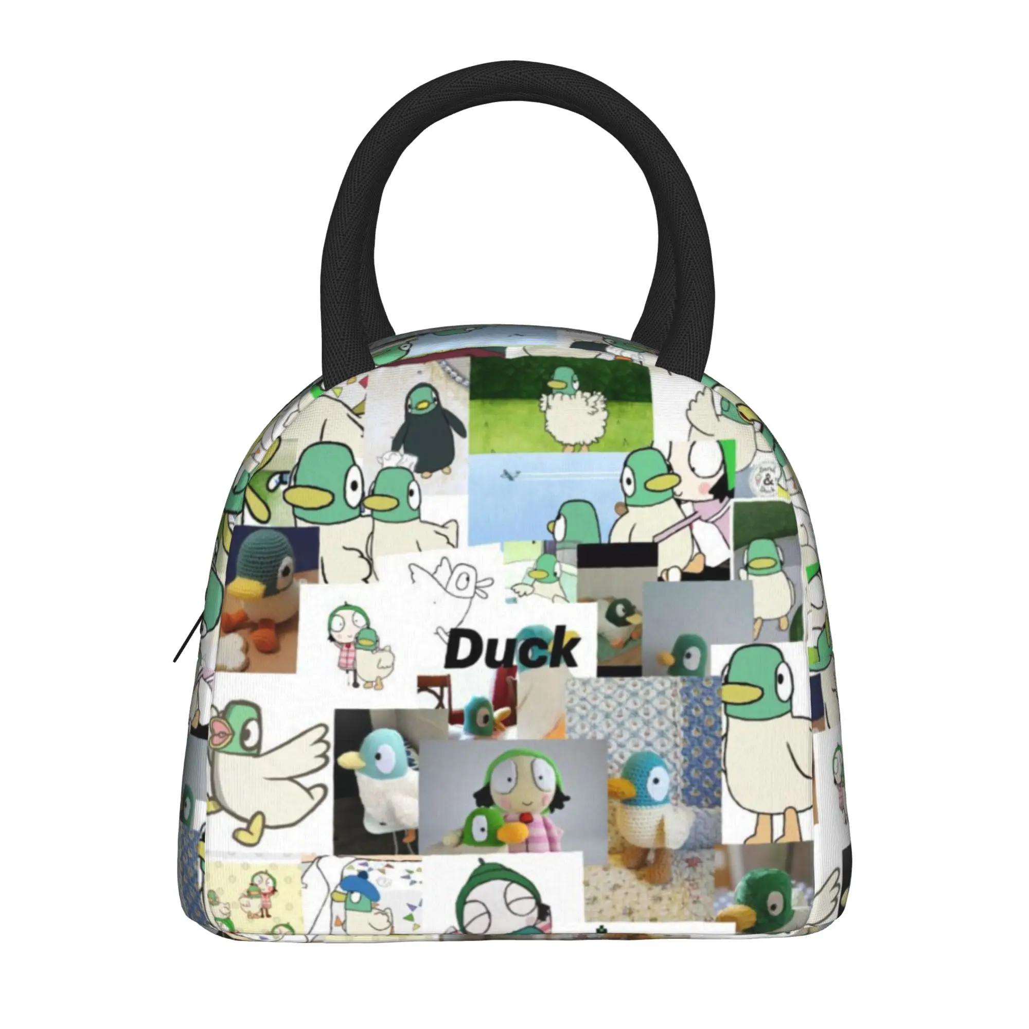 Sarah And Duck Insulated Lunch Bag for Men Women  Food Container Portable Thermal Cooler Bento Box For Picnic