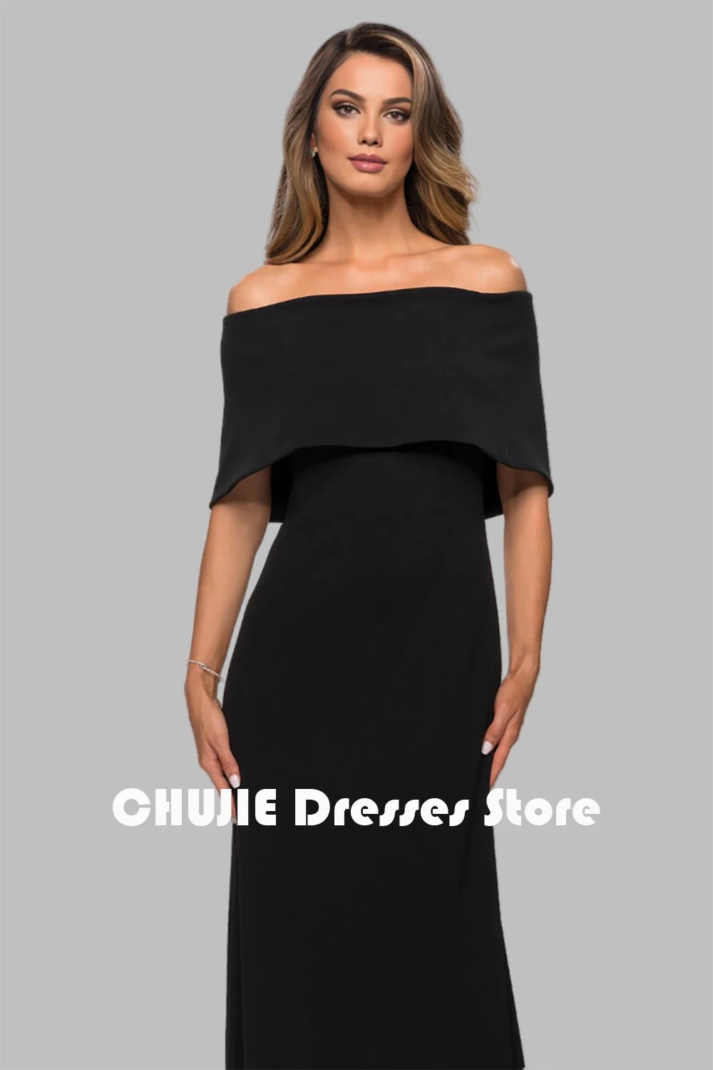 Zwart Off Schouder Moeder van De Bruid Jurken Vrouw Elegante Lange Avondjurken Bruiloft Prom Jurk Baljurken Aangepast