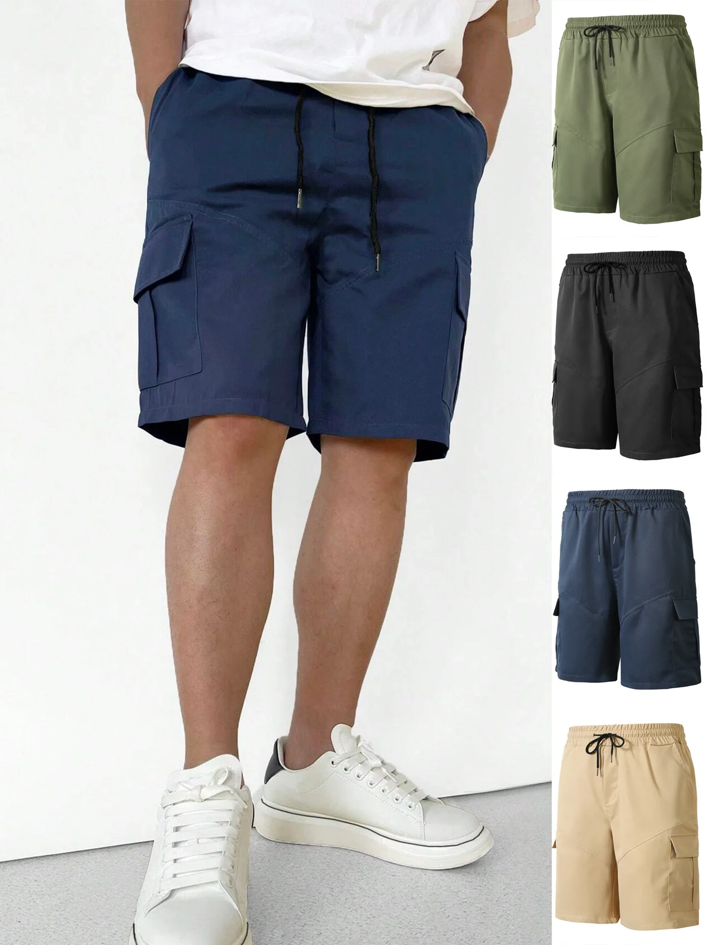 

New European & American Style Men's Summer Sports Casual Fitness Running Plus Size Cargo Shorts
