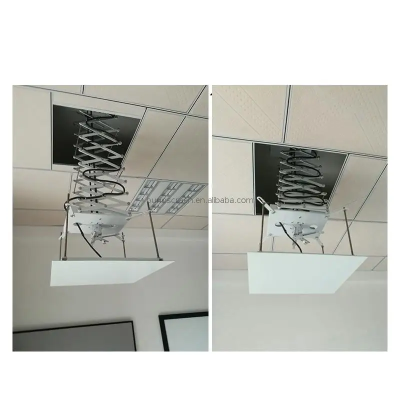 2.5 meters projector lift motorized hide inside the ceiling mounted hanger