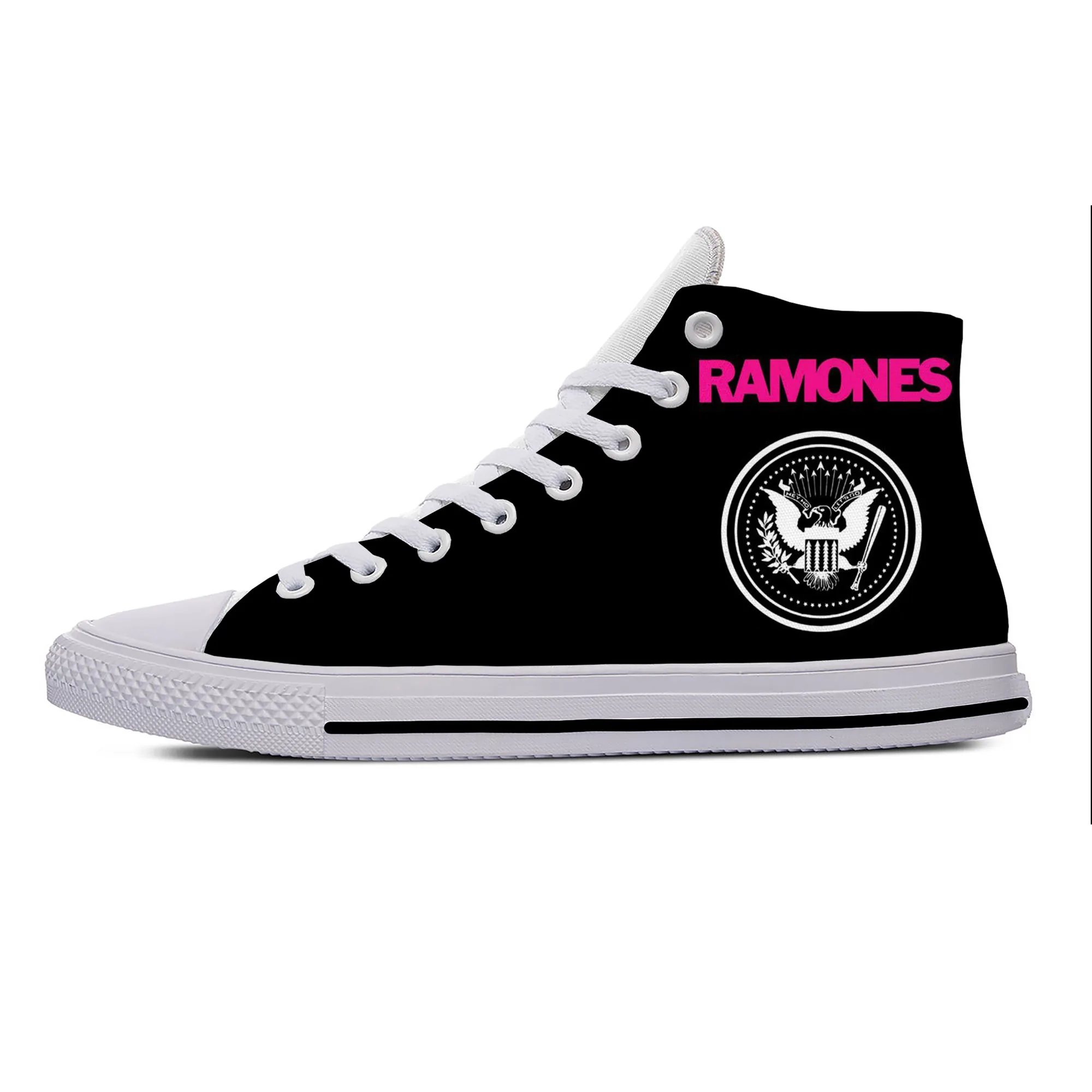 Ramone Seal Eagle Punk Rock Band Fashion Funny Casual Cloth Shoes High Top Lightweight Breathable 3D Print Men Women Sneakers