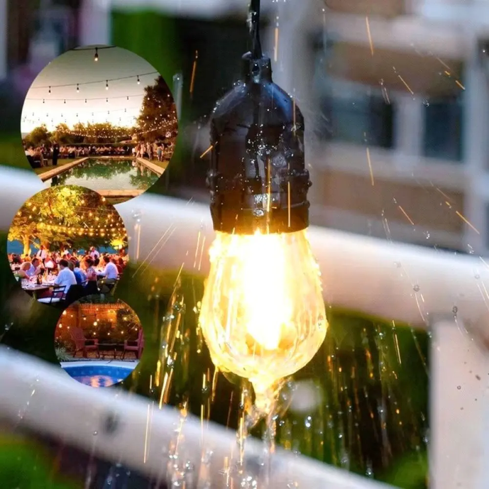 Outdoor S14 String Light Socket E26 E27 Cable Waterproof Patio Garden Backyard Party Decorative Landscape Lighting Wire
