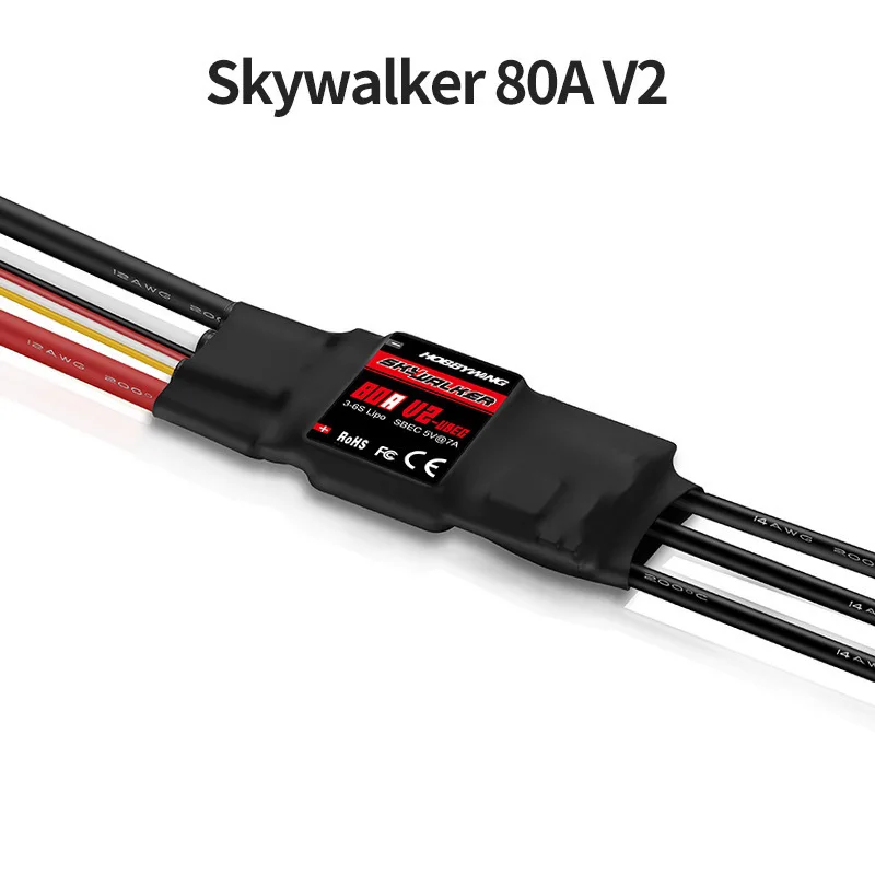 Nuevo controlador Hobbywing Skywalker 50A 60A 80A 100A V2 Speed ESC con UBEC para avión helicóptero RC