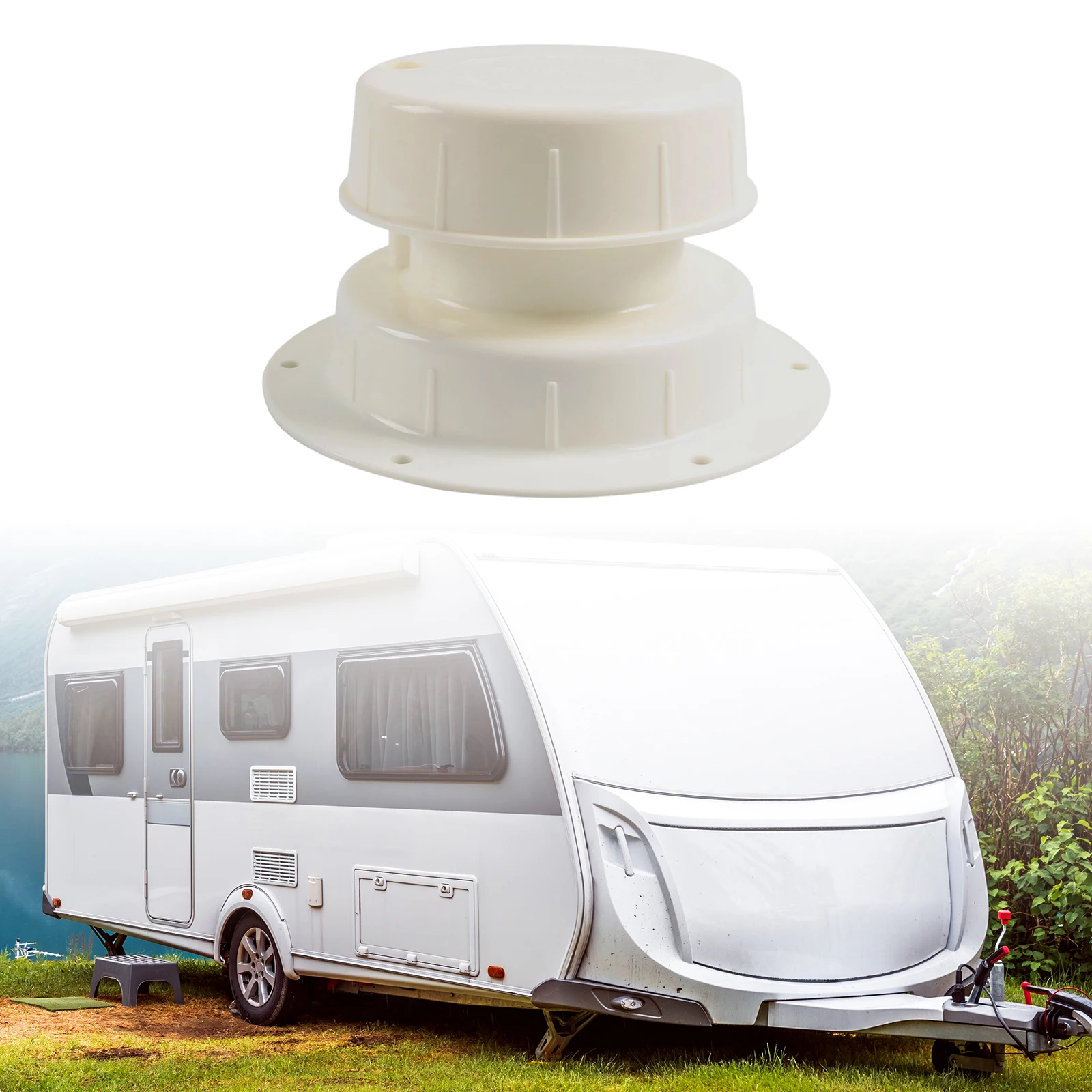 RV Plumbing Vent Cap RV Camper Roof Vent Cover for 1 to 2 3/8 inch Pipe White Plastic Roof Cover Stable Performance