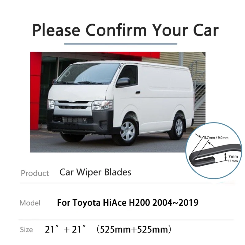 

For Toyota HiAce Commuter H200 Accessories 2004~2019 Rubber Window Windshield Windscreen Wiper Auto Rain Brushes Car Wiper Blade