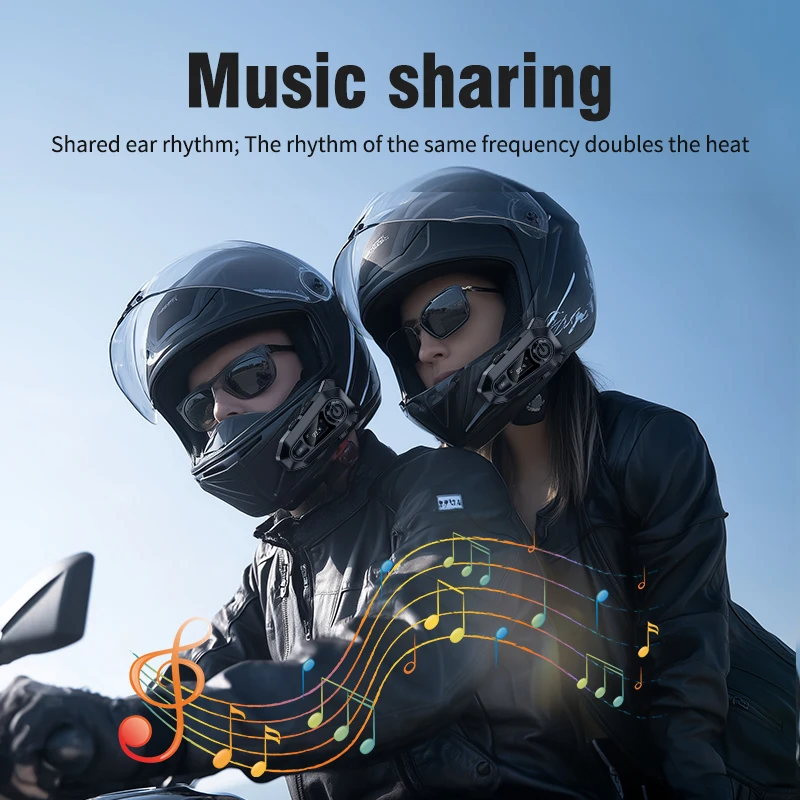 

Bluetooth 5.3 Motorcycle Helmet Intercom Headset Wireless Interphone Intercomunicador Moto Waterproof Handsfree Call Headphone