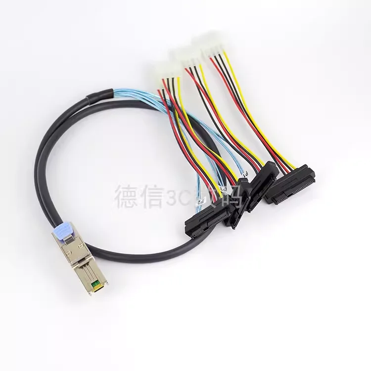 

Mini-SAS SFF-8088 26P to 4 X SAS SFF-8482 29 Pin with Power Cable
