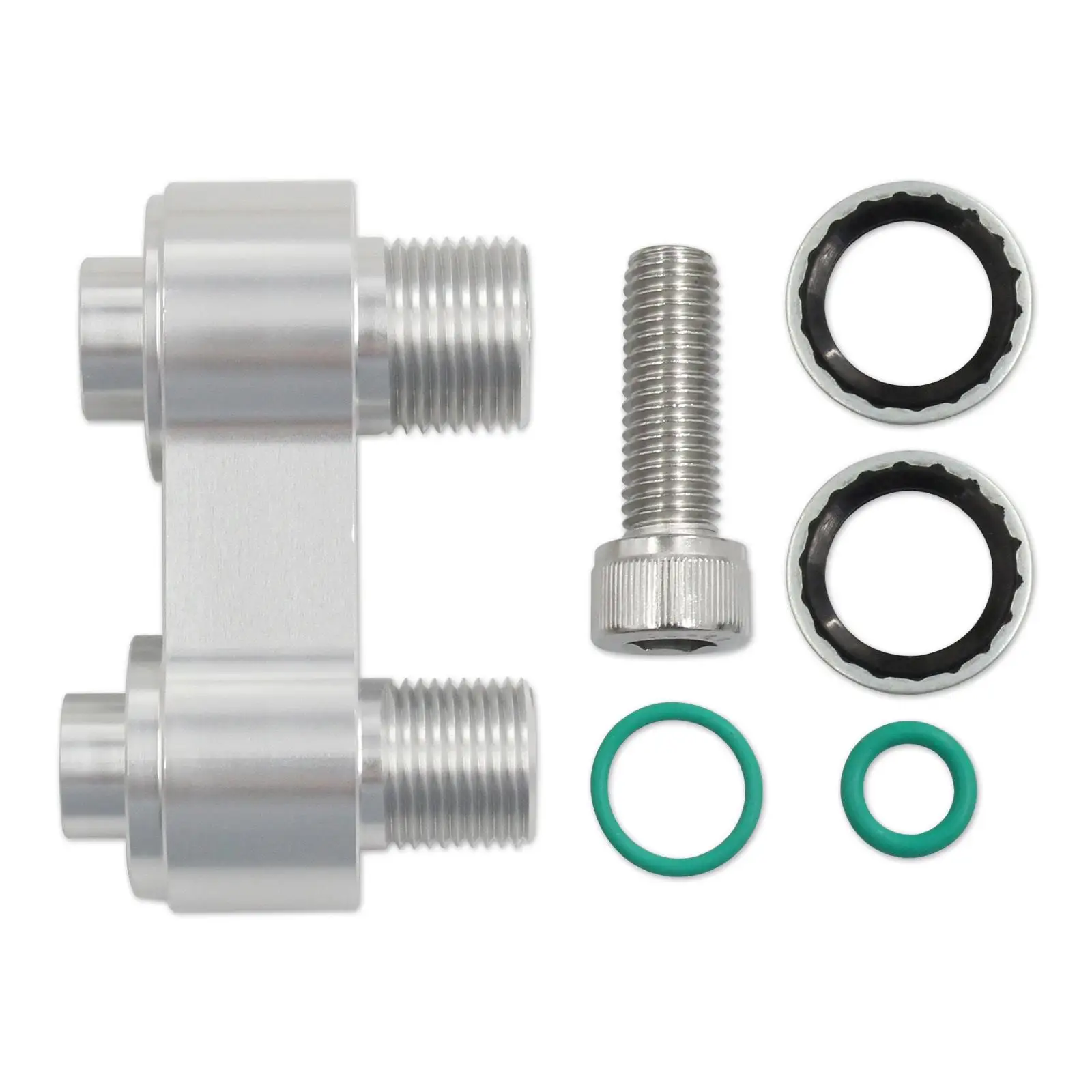 Aluminum Straight AC Compressor Adapter Car Air Conditioning Hose Fitting Accessories Replacement for LS R4 Fitting System