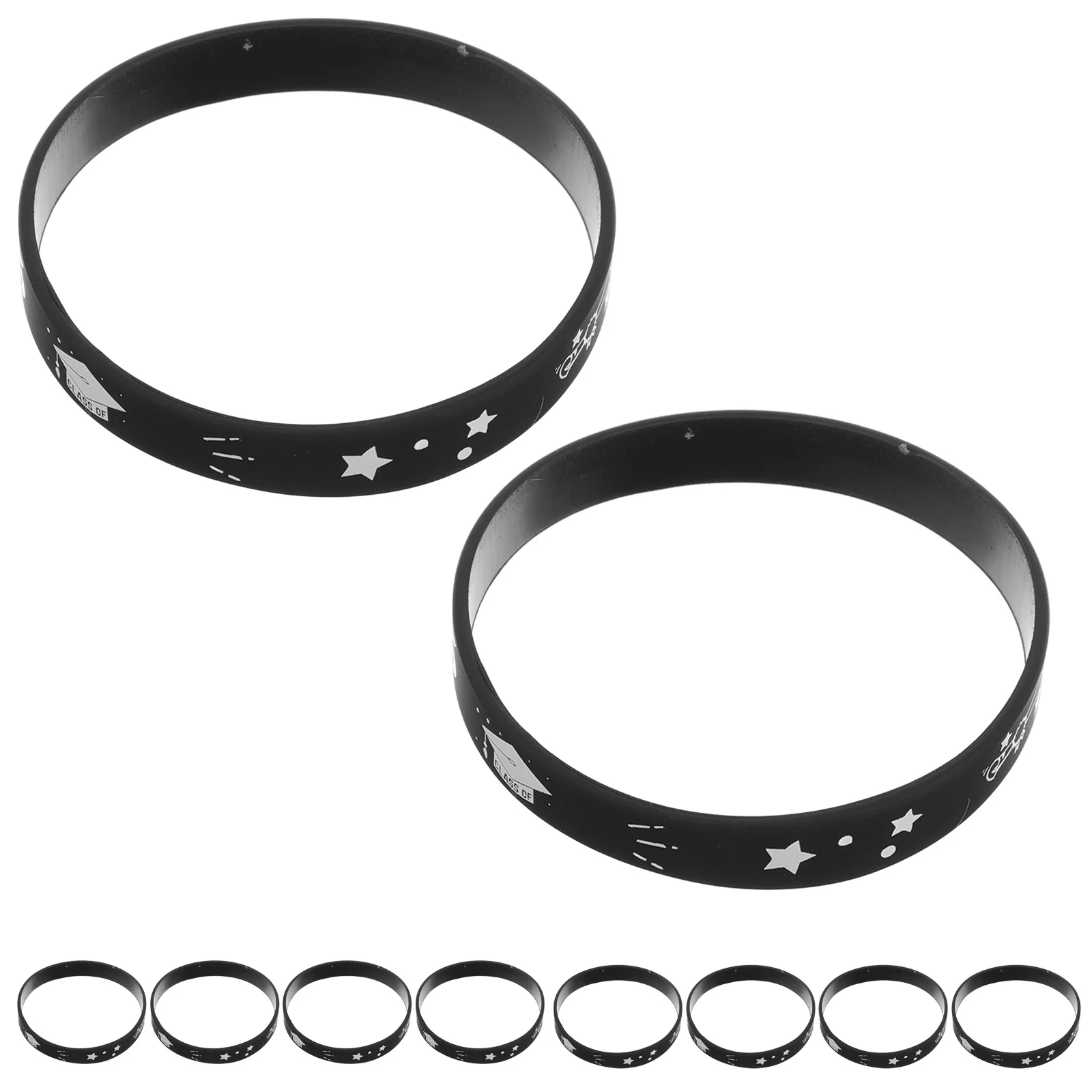 

10Pcs Silicone Graduation Bracelets Wristbands Class of 2025 Graduation Party School Events Decorative Wrist Bands