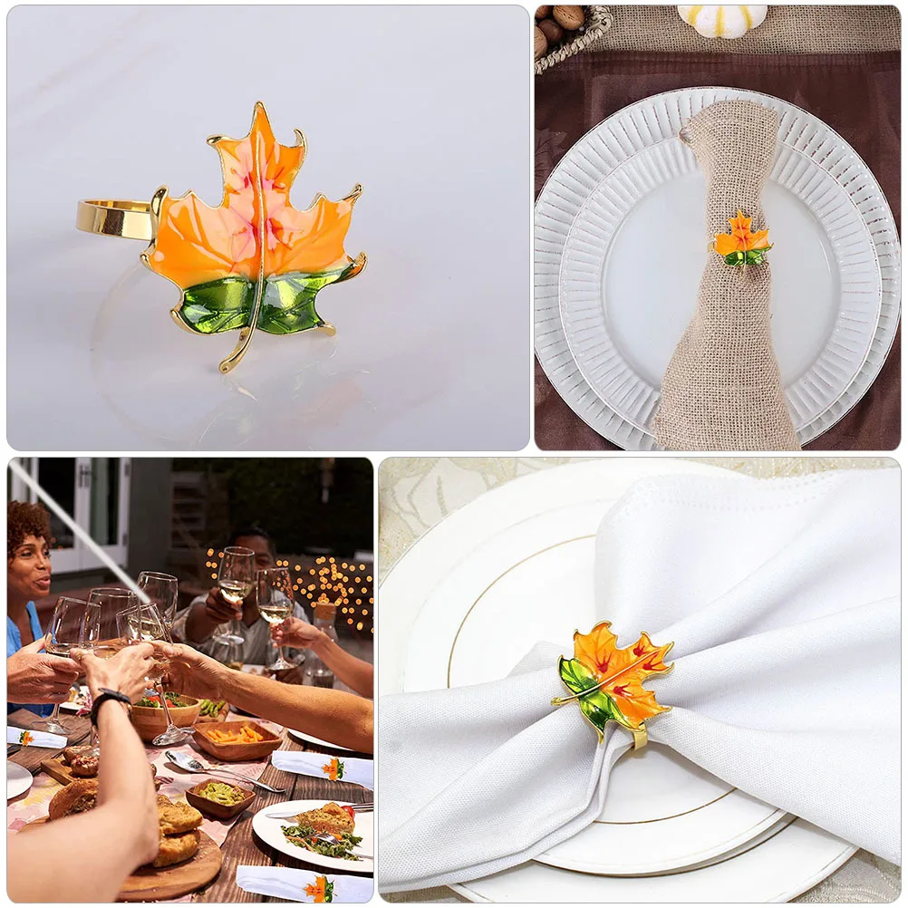 

6Pcs Napkin Buckles Alloy Creative Ring Set for Home Restaurant Chic Table Decoration Party Gathering Use Thanksgiving Gift