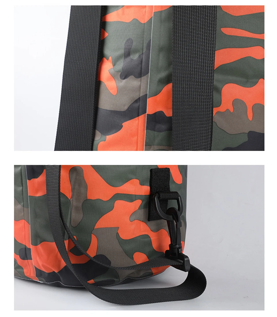 2/5/10/15/30L Outdoor Camouflage Wasserdichte Trockentaschen Tragbare Rafting Tauchen Trockentasche Sack PVC Schwimmtaschen für Flusstrekking – Detail 14