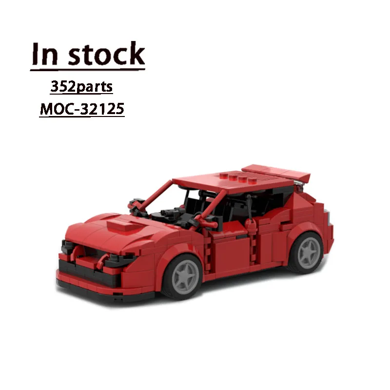 MOC-32125 Small Supercar Assembly Costura Building Block Model, 352 Building Block Parts, Kids Birthday Toy