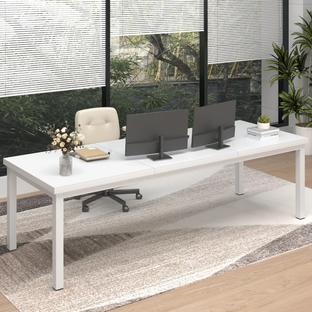 

70.8 Inch Large Computer Desk, Modern Office Desk with Deep Desktop, Spacious Gaming Desk for 2 People, Study Writing Workstatio