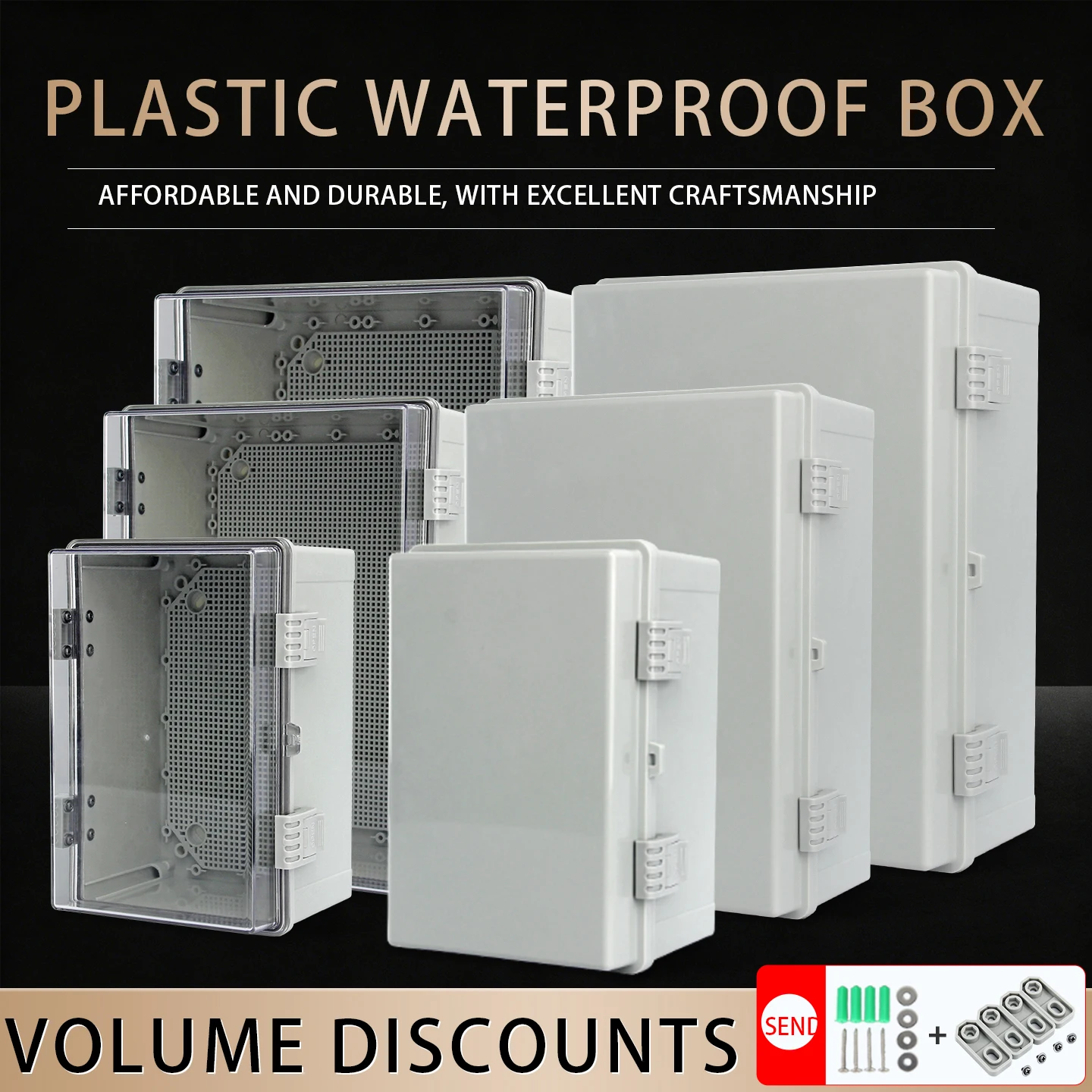 Boîte de distribution en plastique étanche pour extérieur