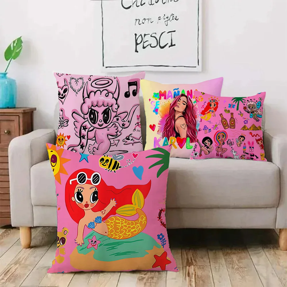 Hot Singer K-KarolS G Pillow Covers Cartoon Sofa Decorative Home Double-sided Printing Short Plush Cute Cushion Cover