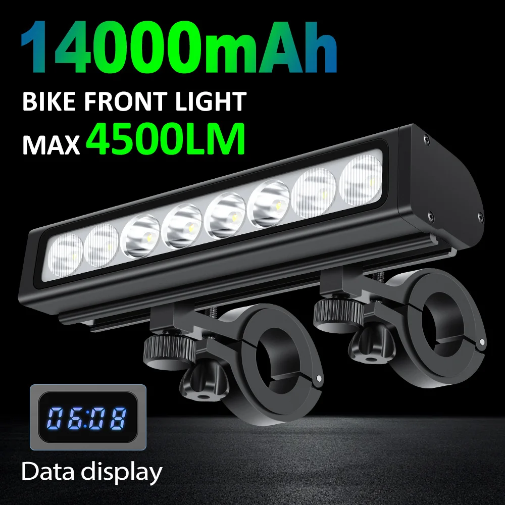 NEWBOLER إضاءة دراجة هوائية الجبهة 4500 التجويف الدراجة الخفيفة 14000mAh مصباح يدوي مقاوم للماء USB شحن الجبلية الطريق الدراجات ملحقات المصابيح #1