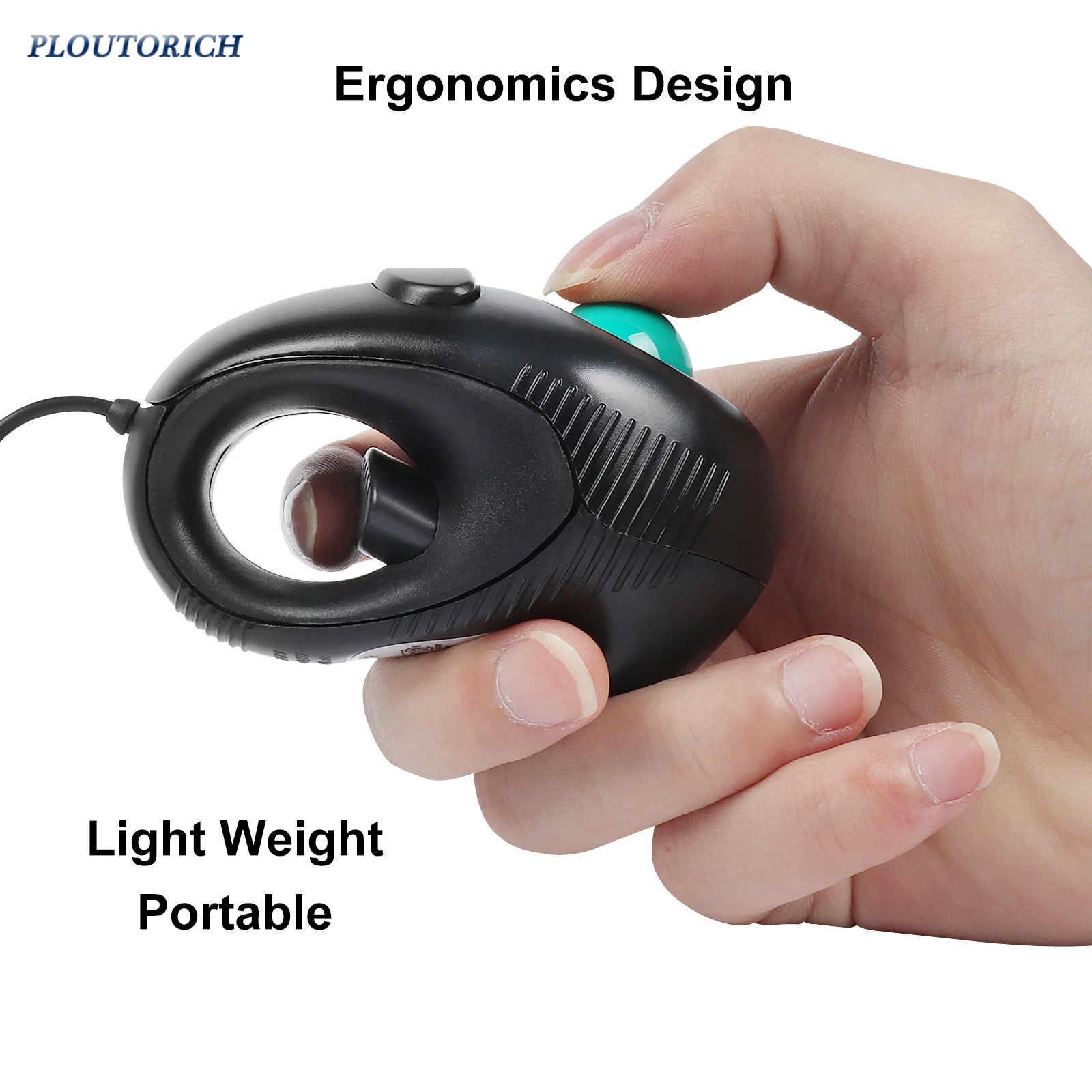 Wired Air Mouse Trackball Left And Right Universal Ergonomics Design Light Weight Portable Class Meeting Lie Use USB Interface