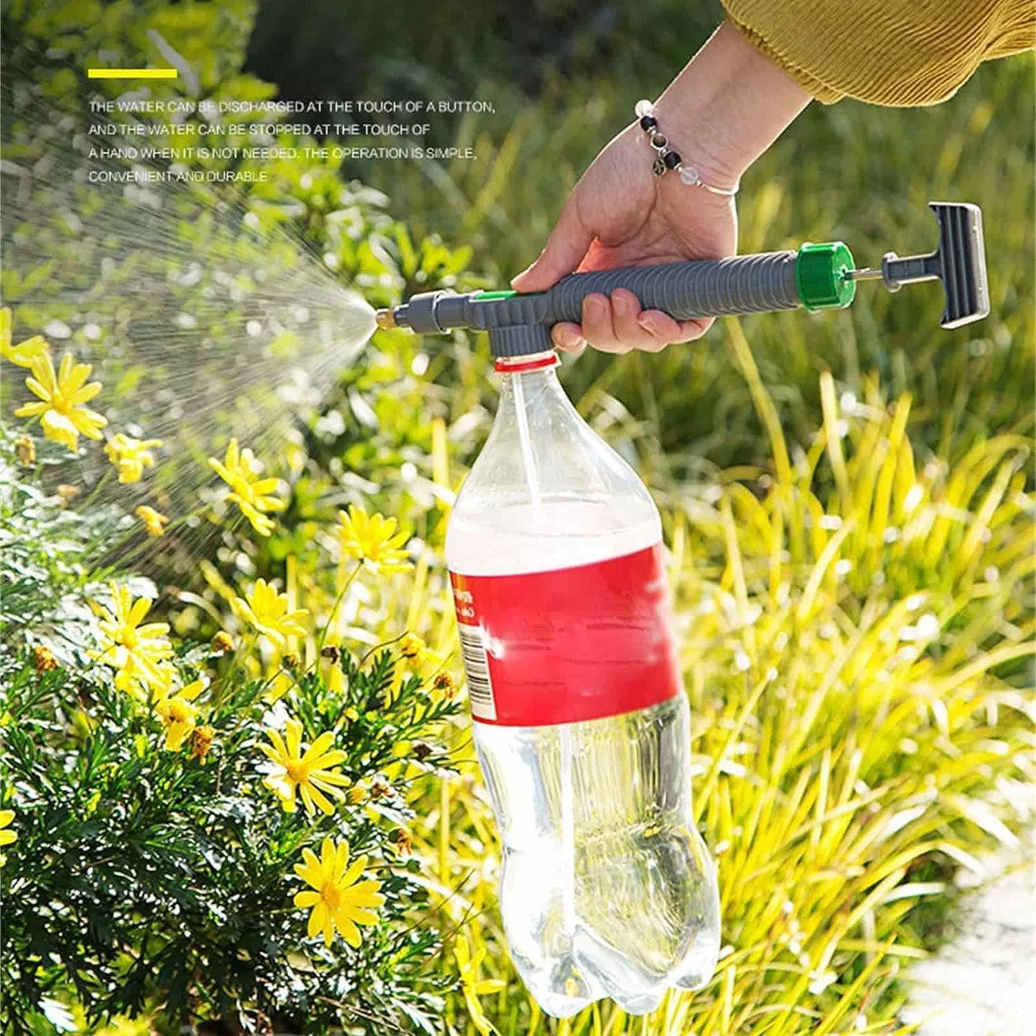 

High Pressure Handheld Sprayer for Garden - Adjustable Nozzle with Air Pump - Manual Pump Sprayer for Lawn and Garden Watering