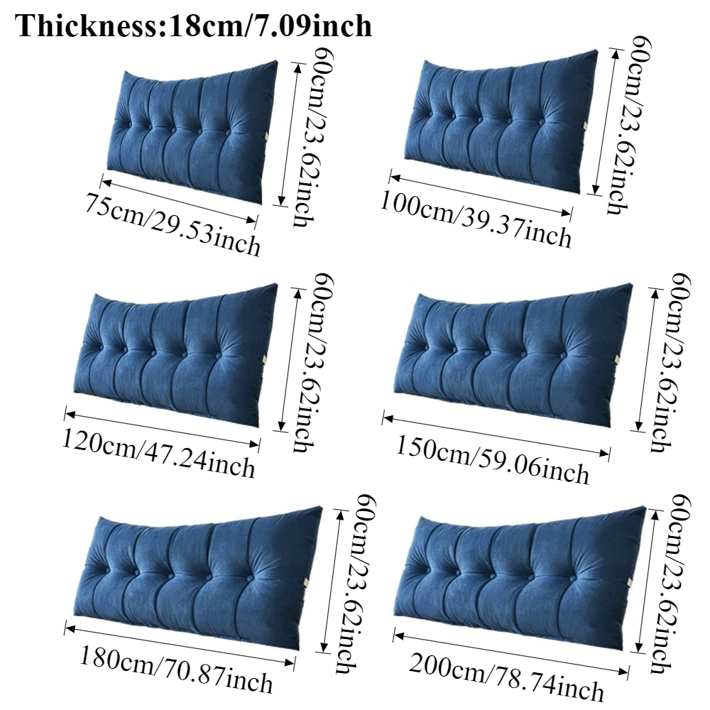 Double Beds Head Cushions 1m-2m Bed Thickened Soft Removable Reading Backrest Pillow for Bay Window Tatami Bedroom Cojines Sofá - view 6