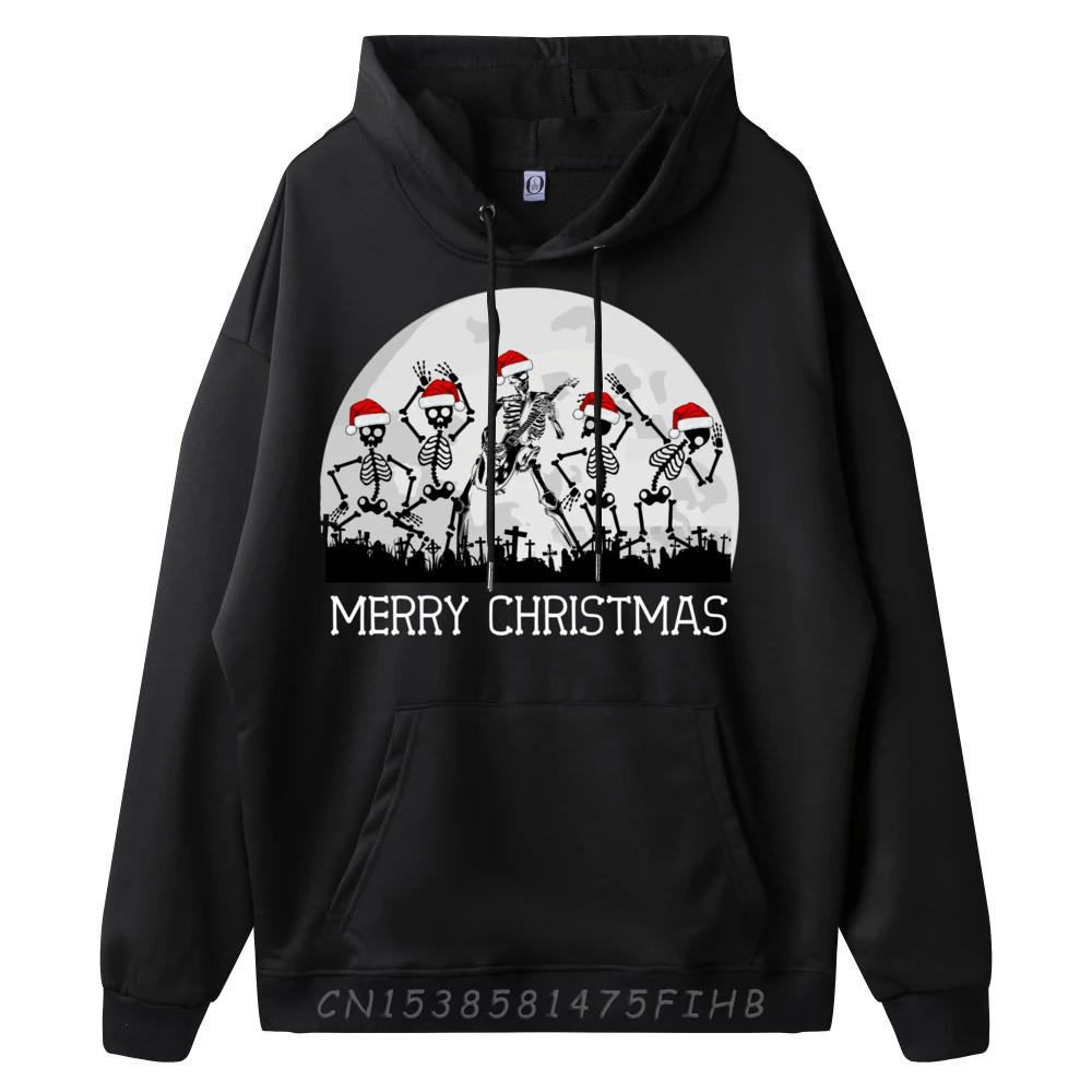 Skeletons Dancing To Rock Guitar In Graveyard Merry Xmas Fashion Hoodie Men Gifts For Men Camisa Memorial Day