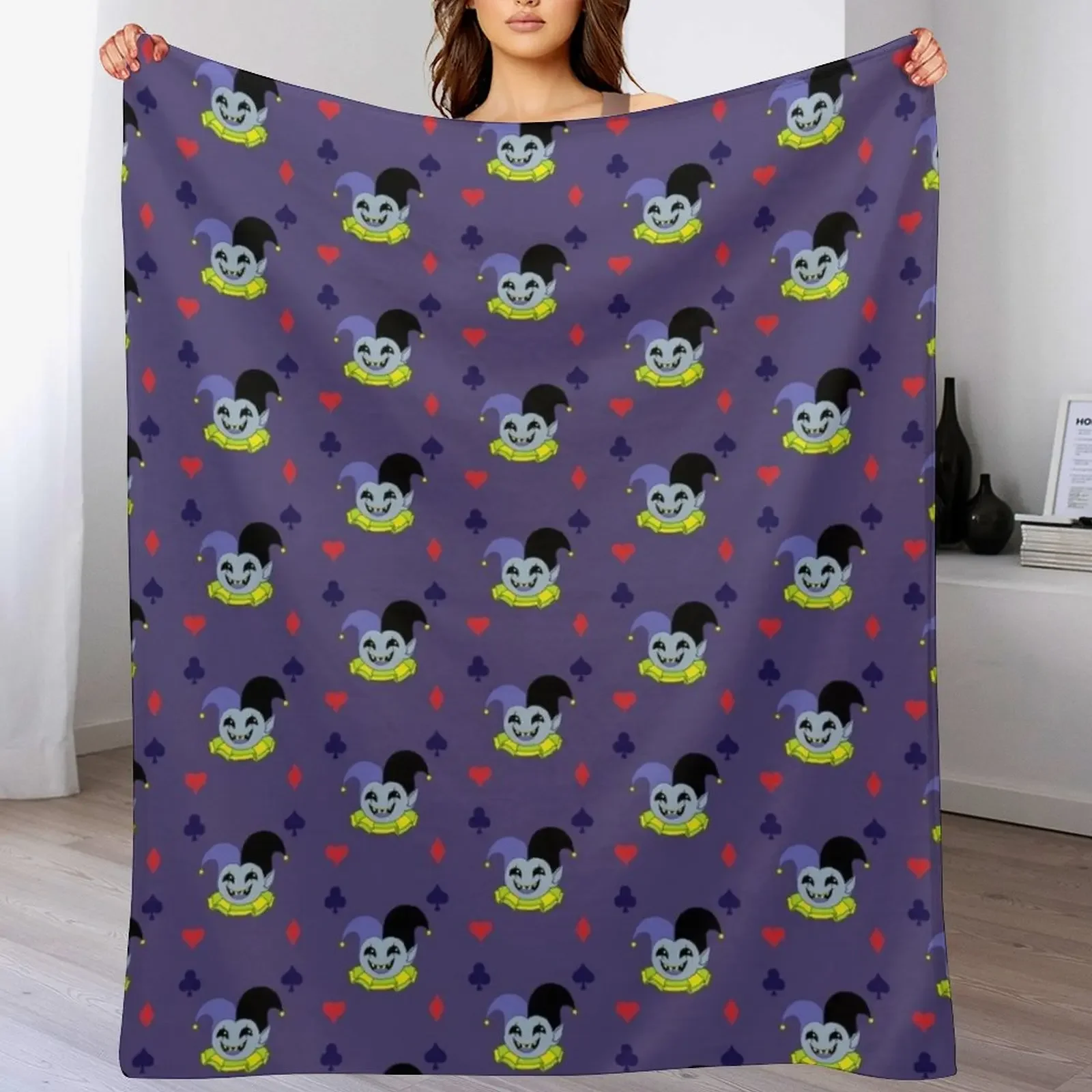 Deltarune - Jevil Throw Blanket Soft Solid Color Blanket for Couch Bed