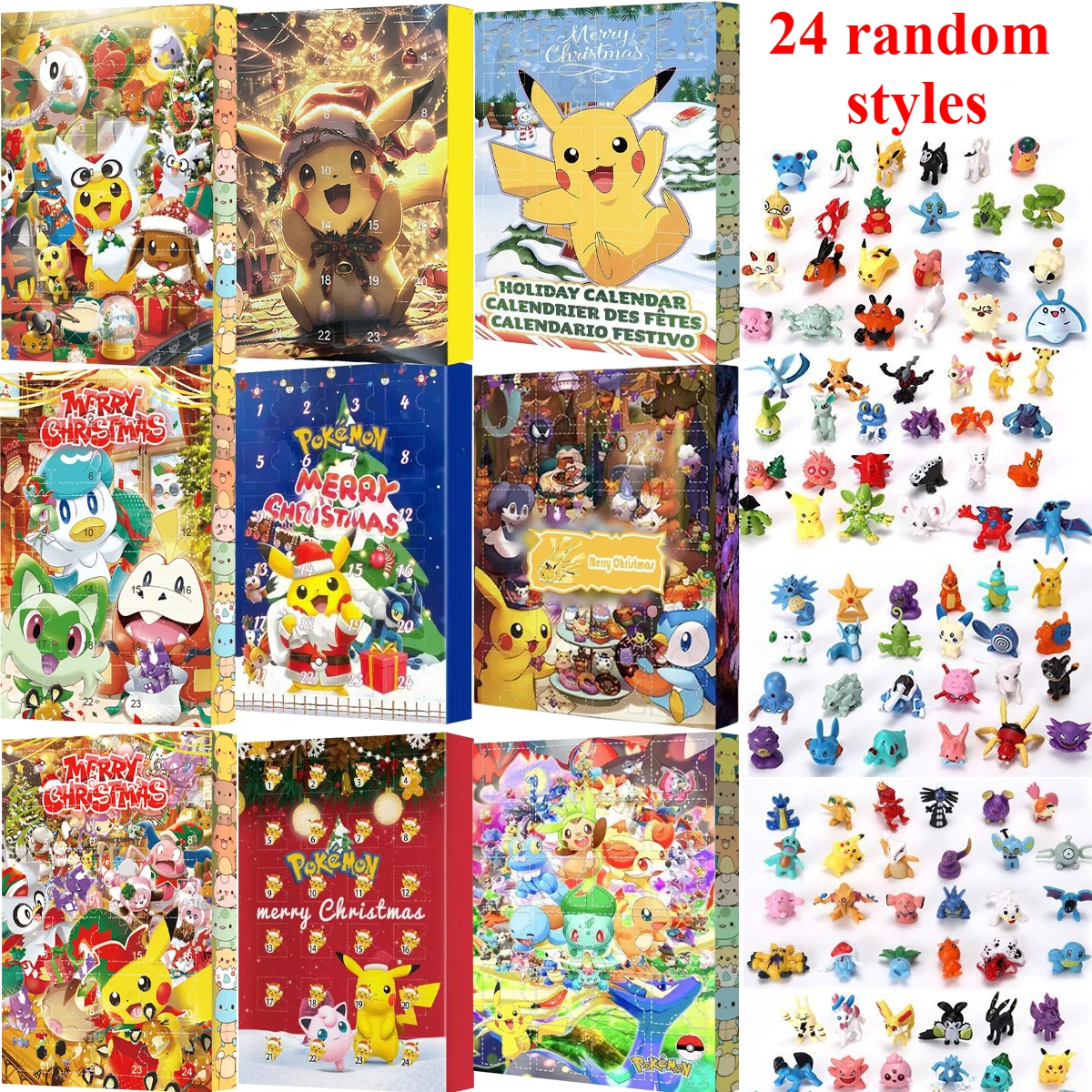 

Pokémon 24-Day Advent Calendar New Year Christmas Random Box Set 24pcs Collectible Figures Holiday Countdown Gift