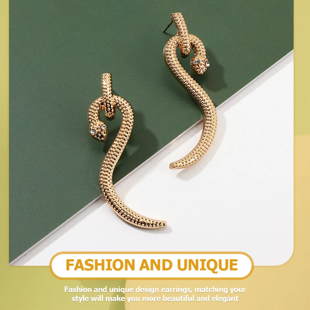 

1 Pair Snake Earrings For Women Personalized Fashion Chic Trendy Ear Jewelry Decorative Women Snake Earrings Gift
